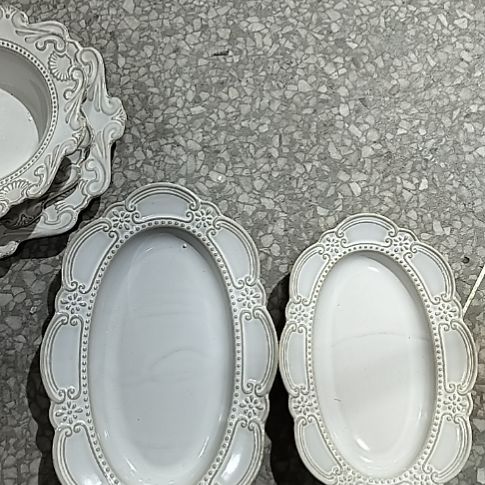 瓷片微瑕洛克椭圆长盘两大小一组