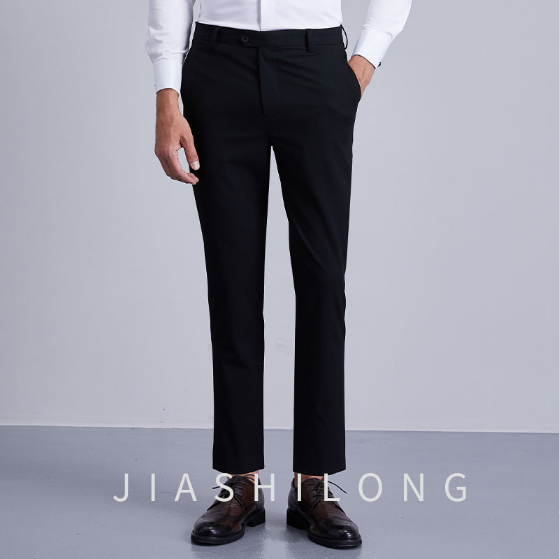 JIASHILONG夏季高级感休闲西裤男士春夏正装薄款商务修身直筒西裤