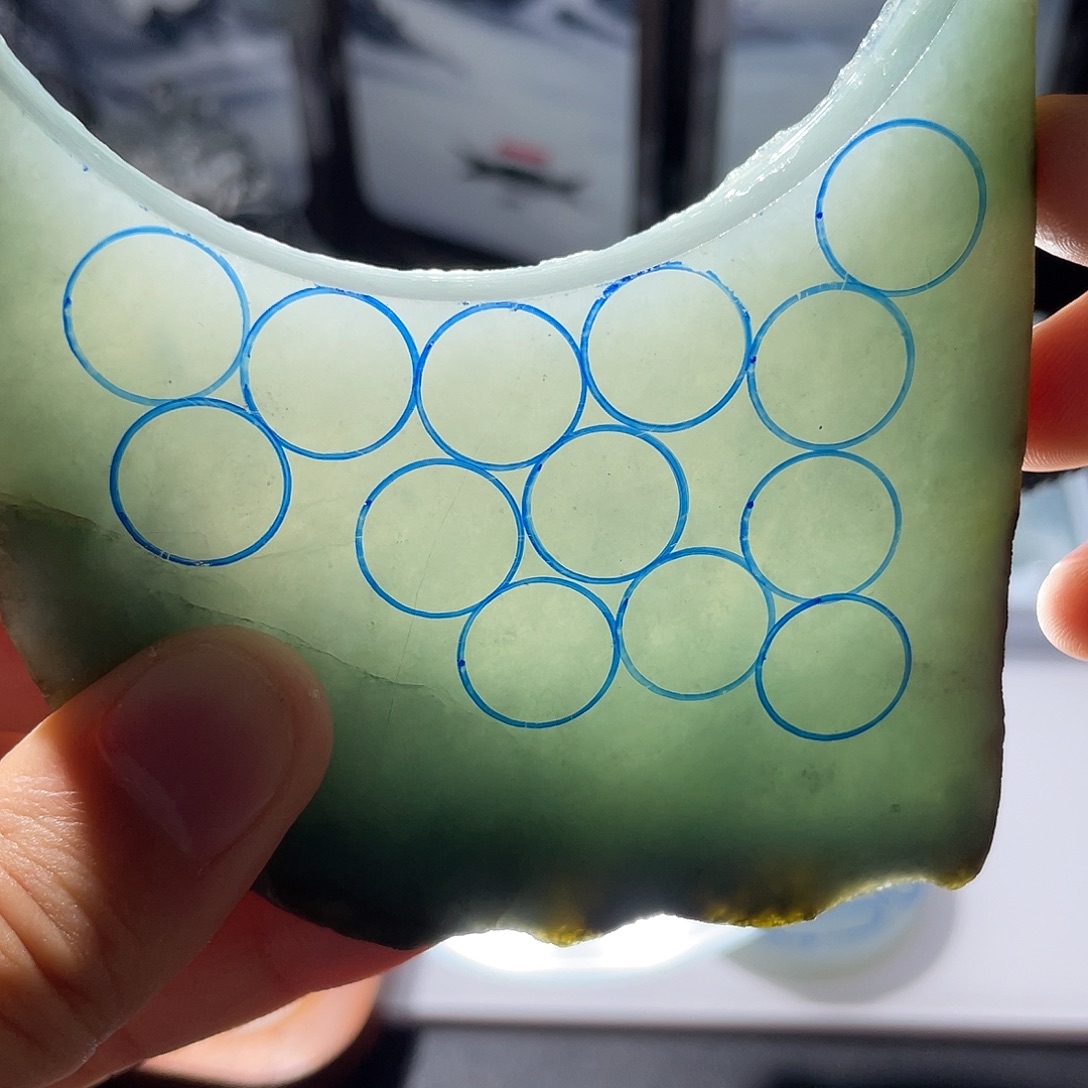 定制翡翠未镶嵌起冰胶感手串