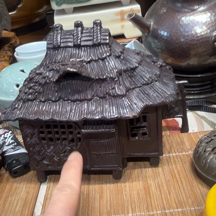 蜜安罐瓷香炉锡茶则