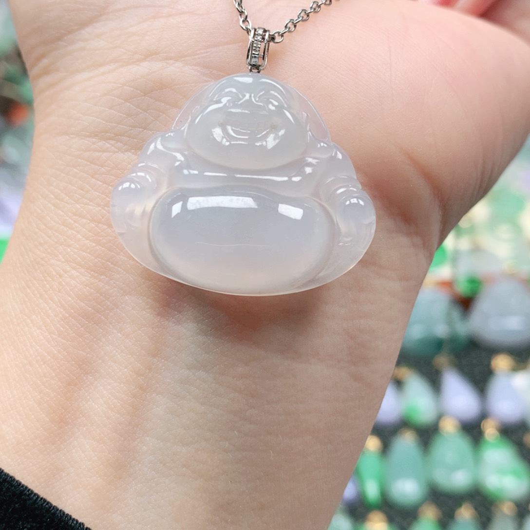 吊坠(不含链)18K金镶嵌翡翠