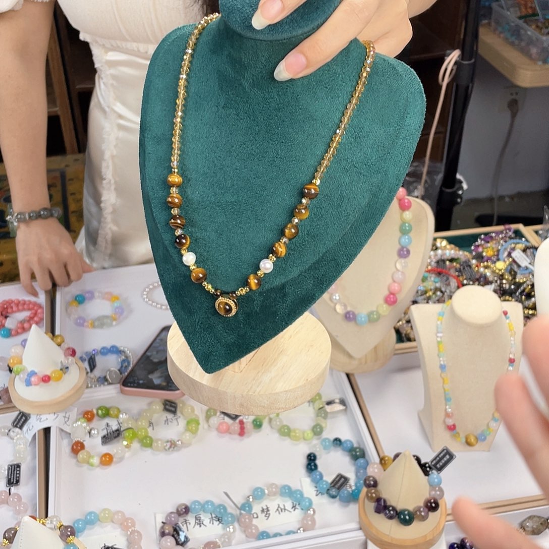 水晶手链银S925镀金镶嵌