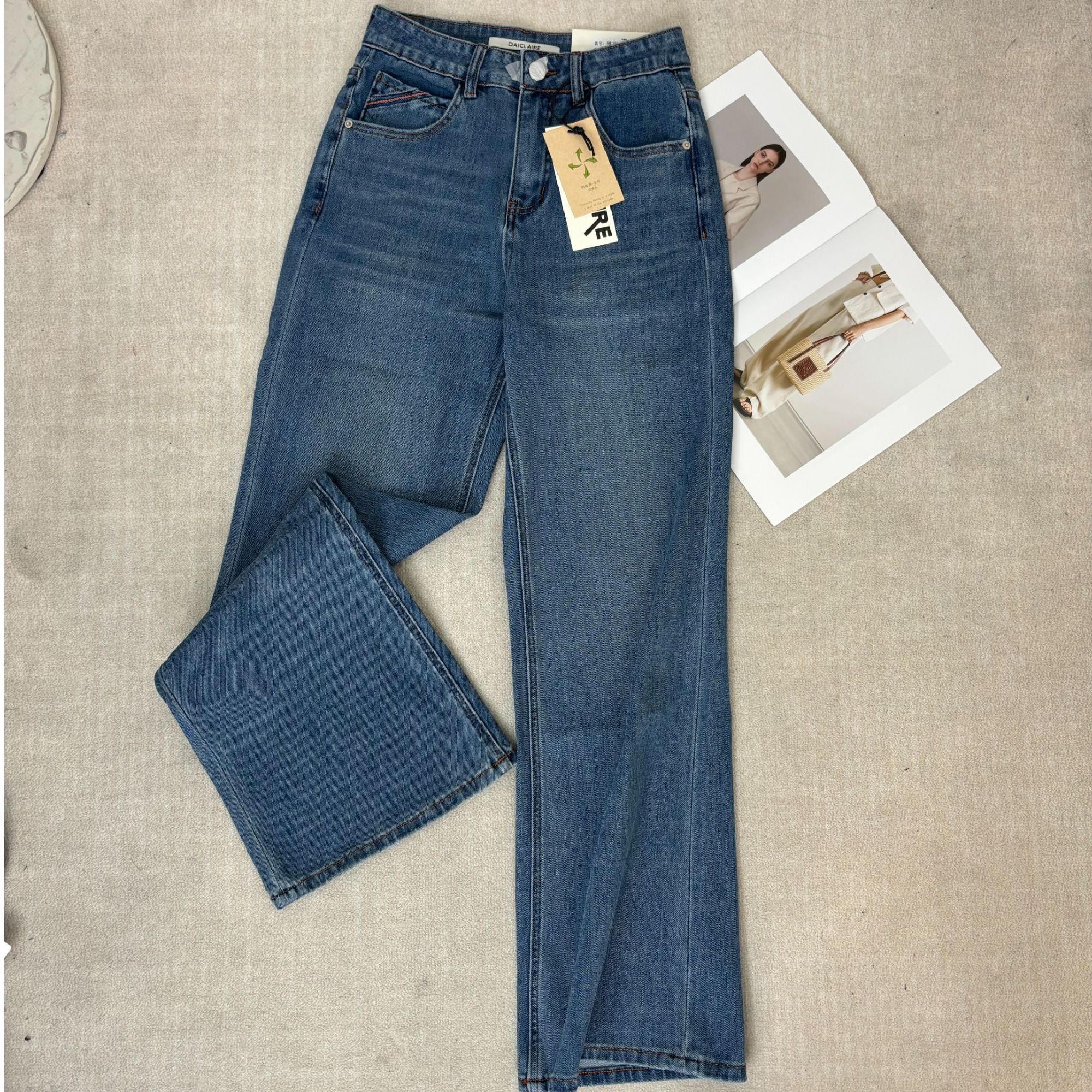 SU【209】代98 素素 MWMA 粉标四面弹窄版阔腿牛仔拖地裤~