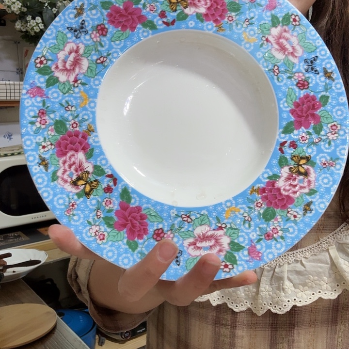 骨瓷蝶恋花草帽汤盘