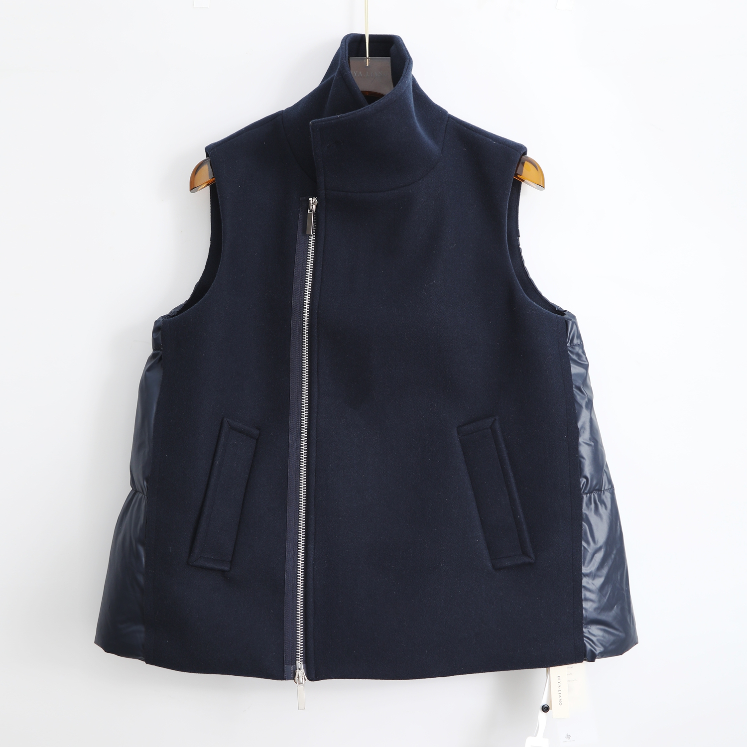 立领春季春秋90%厚款修身型马夹休闲户外冬季无袖62337