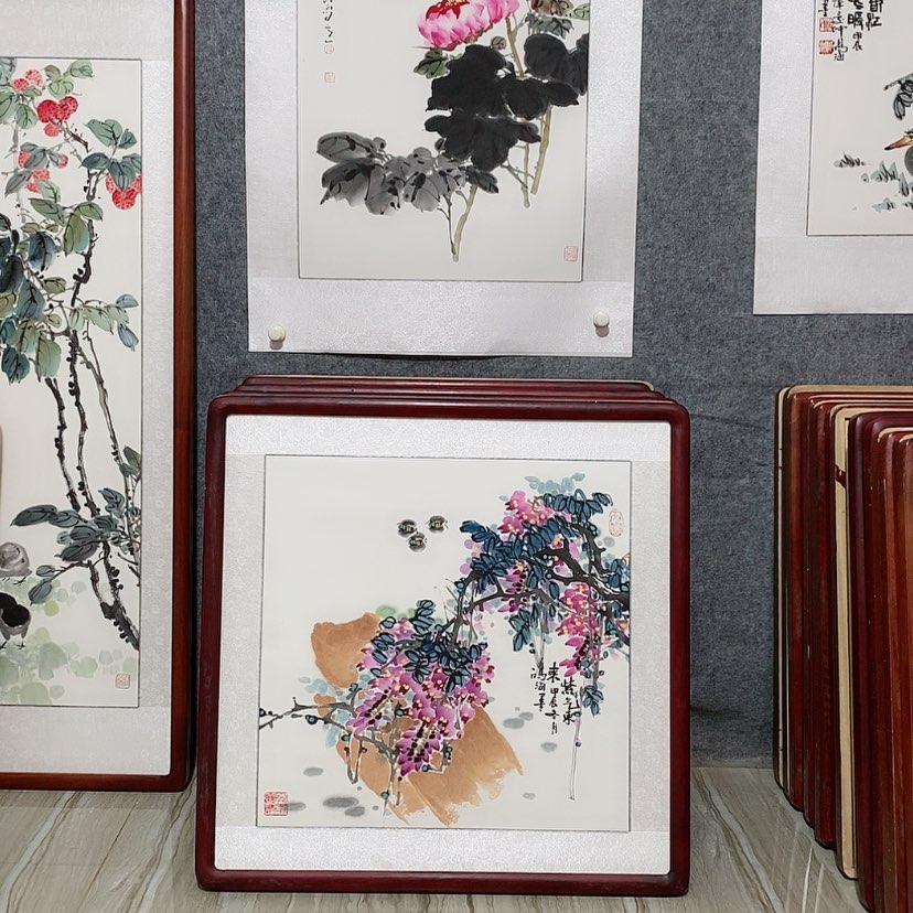 【闪购商品】国画书画作品带框65×65厘米