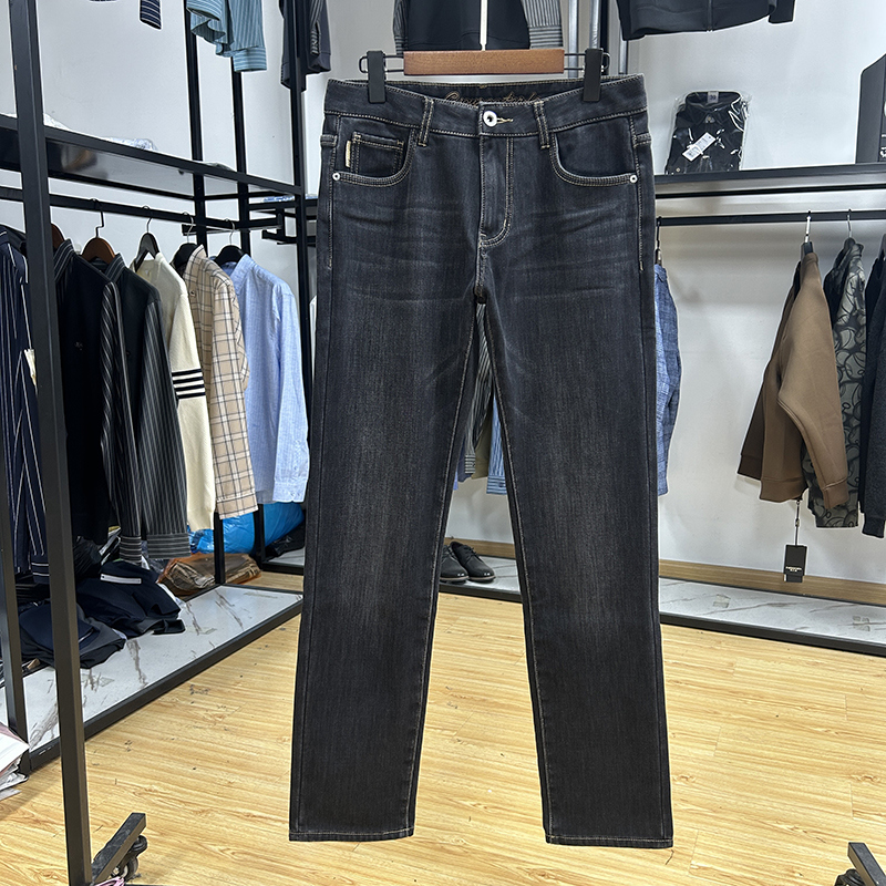 复合绒加厚保暖修身直筒牛仔男裤微弹加厚男长裤 Y5T2038