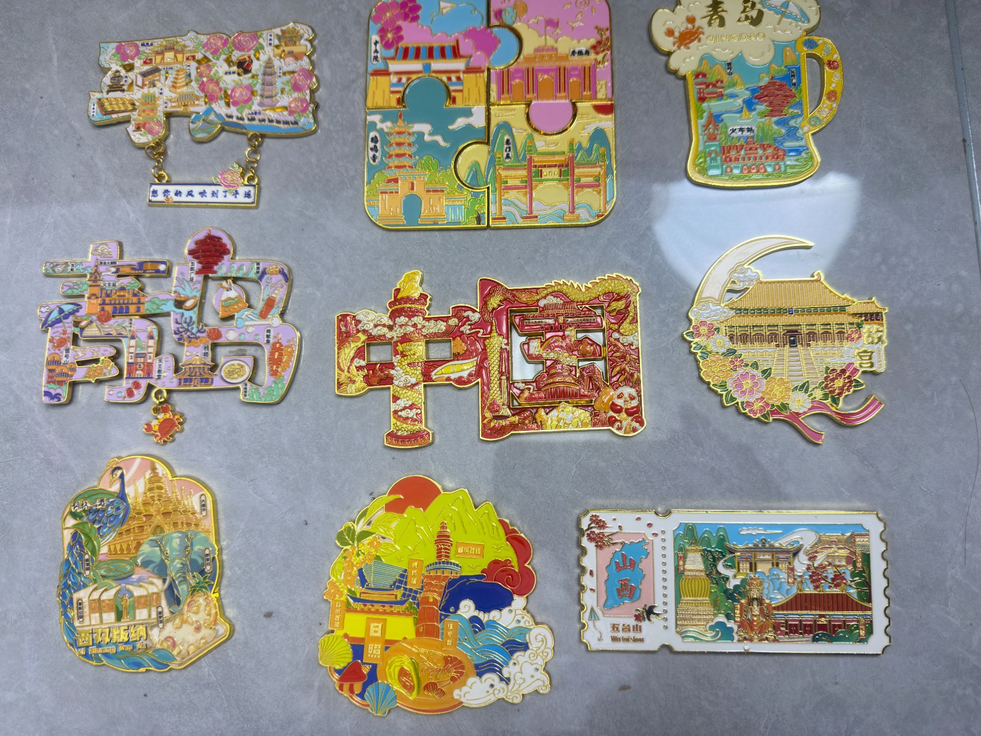 文创潮玩冰箱贴手绘城市磁吸特色冰箱贴