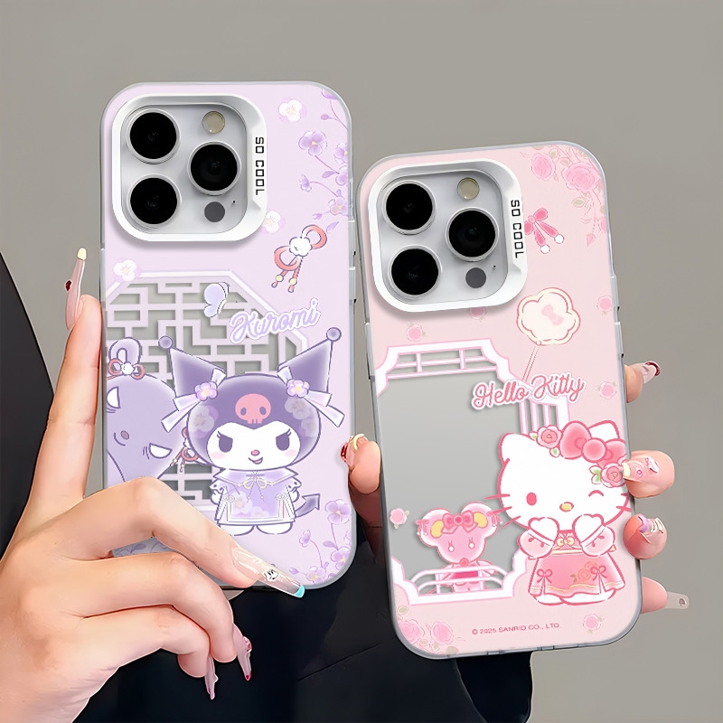 中国风凯蒂美乐蒂彩银手机壳适用于苹果iPhone16华为小米可爱卡通