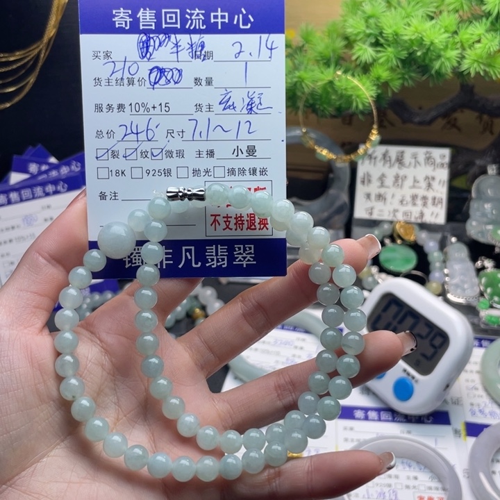 翡翠颈饰未镶嵌半**生