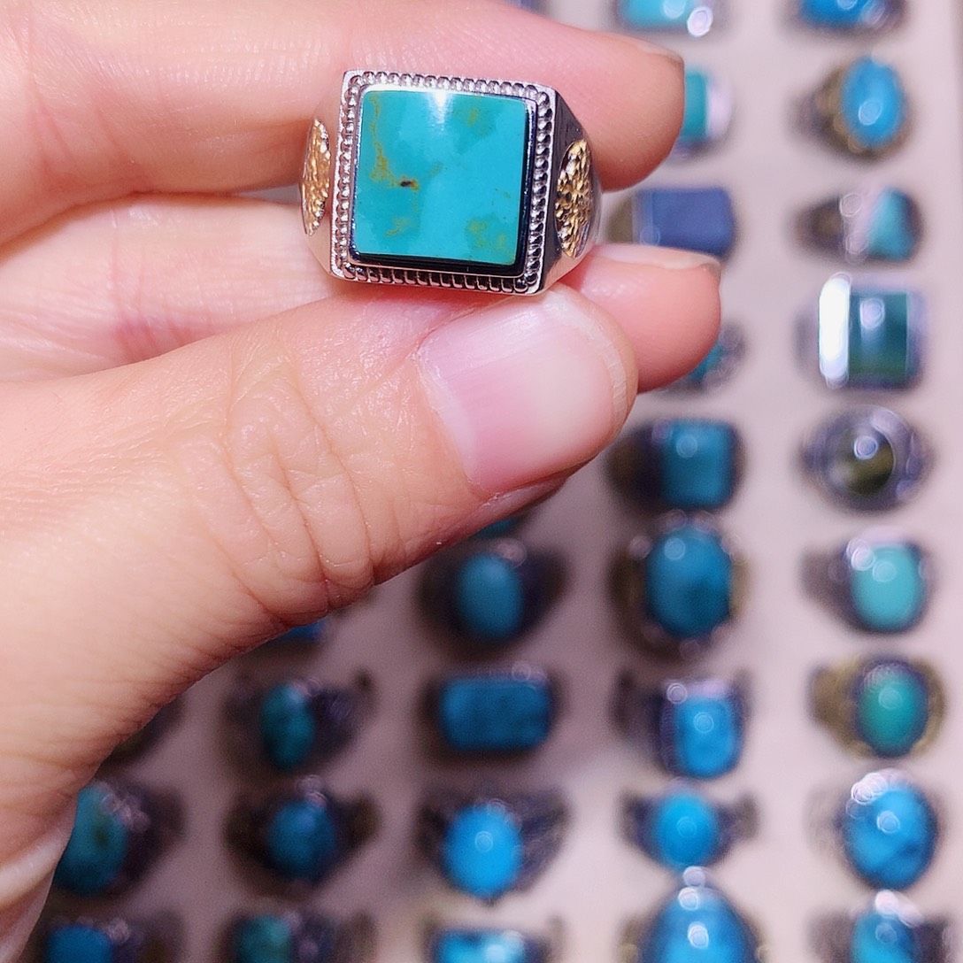 绿松石银S925镶嵌挂件