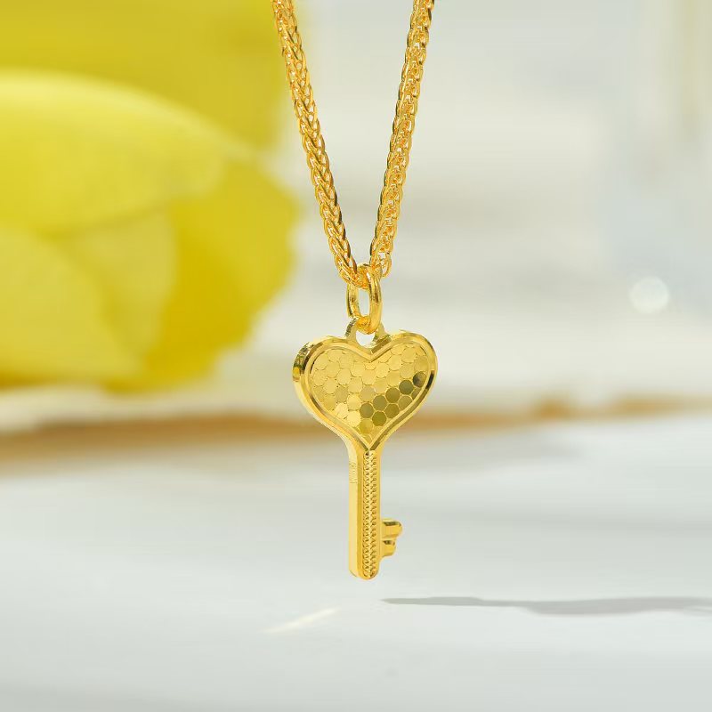 坠链均足银 足银套链【万两金】足银碎冰冰钥匙套链亮闪时尚