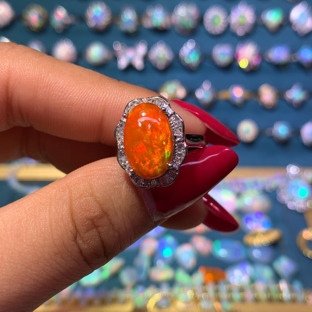 欧泊银S925镶嵌戒指款