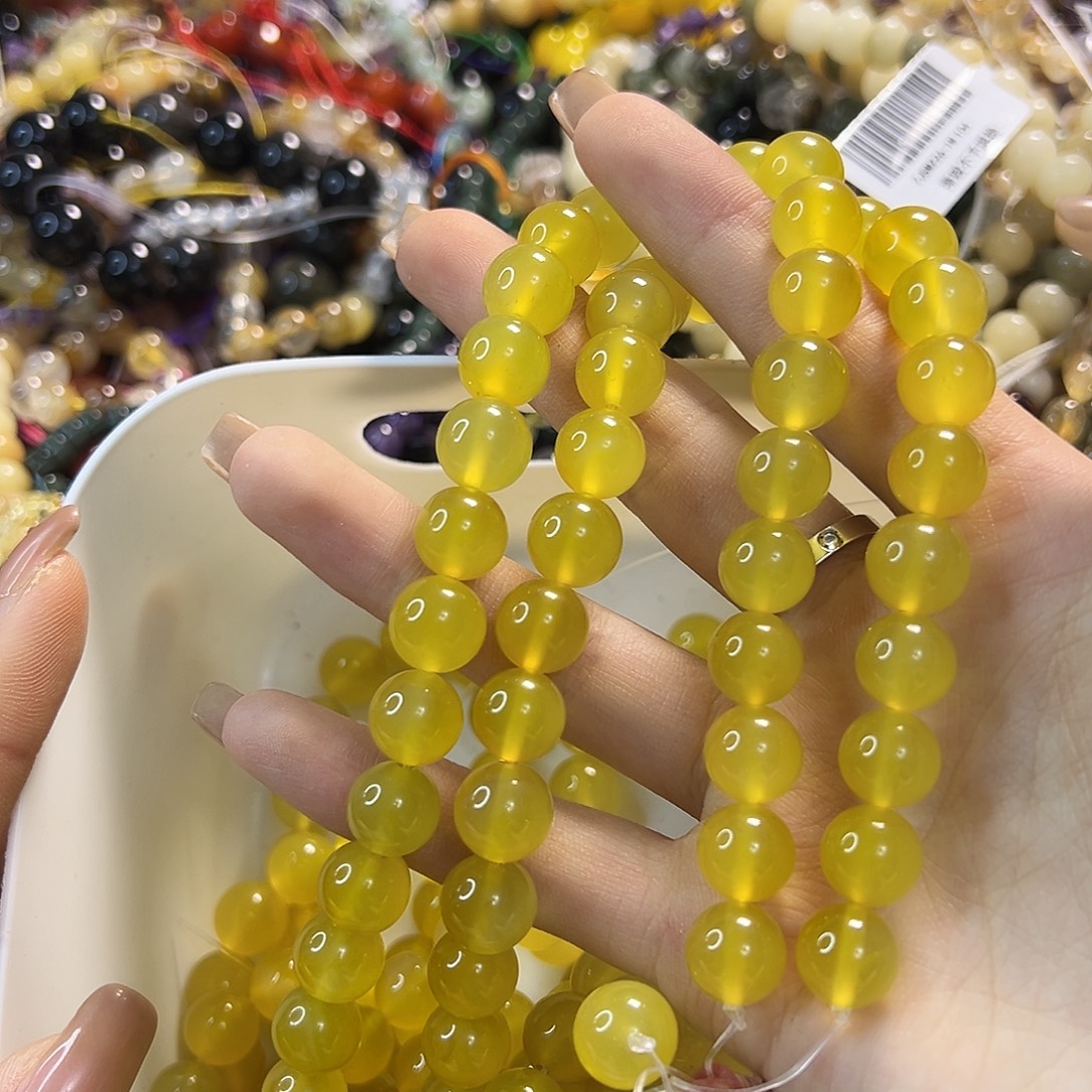 玛瑙/玉髓未镶嵌珠宝半成品黄玛瑙卡10一条