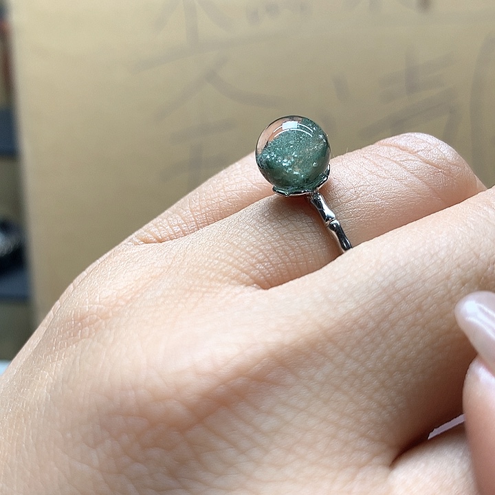 水晶水晶戒指银S925镶嵌