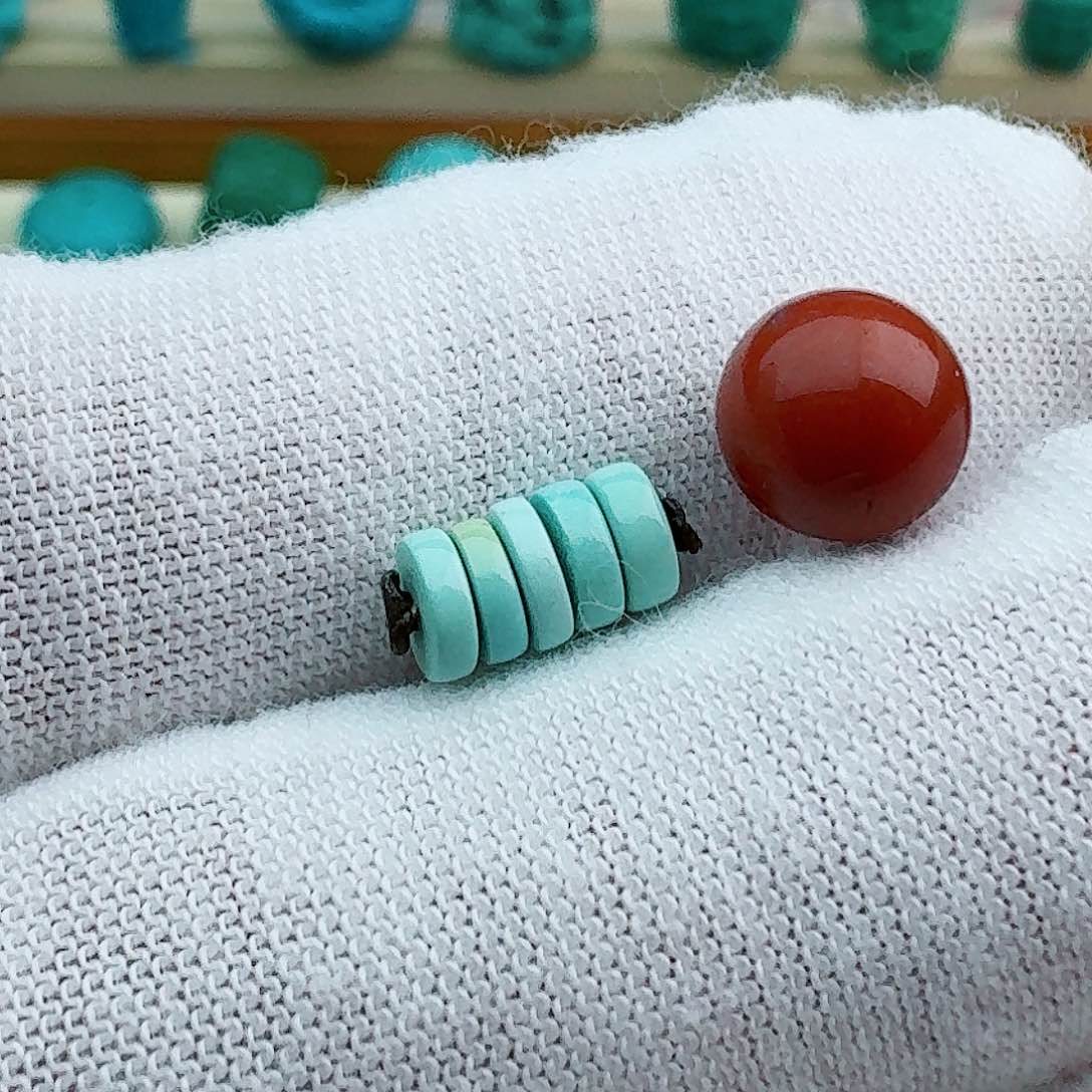 南红玛瑙直切隔片一组5未镶嵌