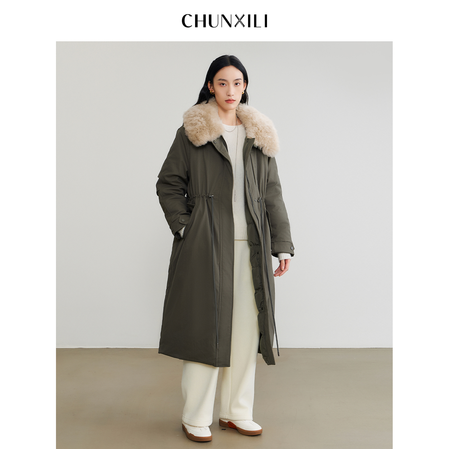 CHUNXILI/春熙里 冬季设计感长款羽绒服D00YR54037