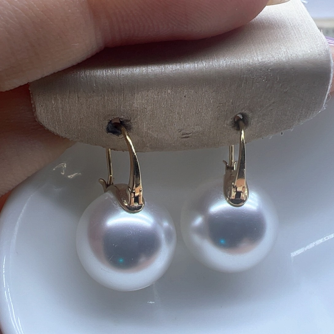 18K金镶嵌淡水珍珠耳饰