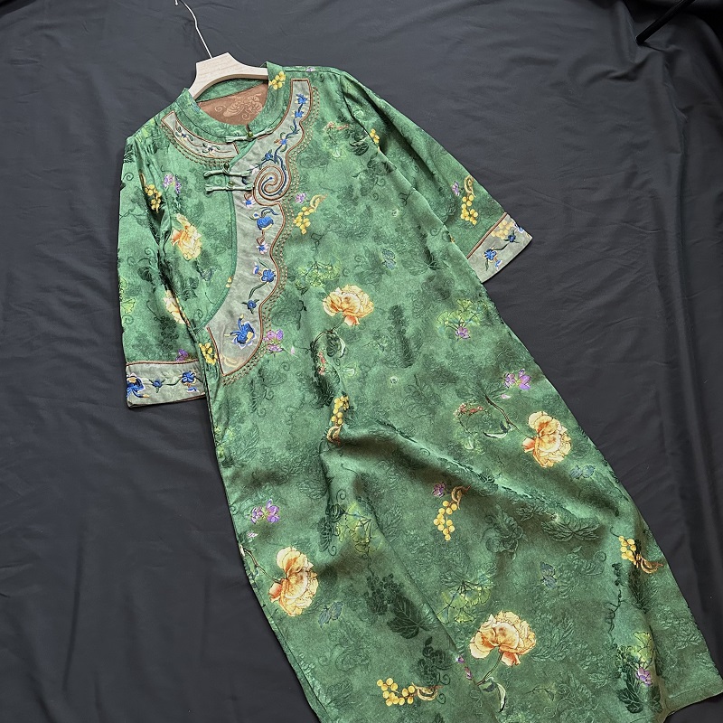 新中式重工气质时尚宽松连衣裙2261