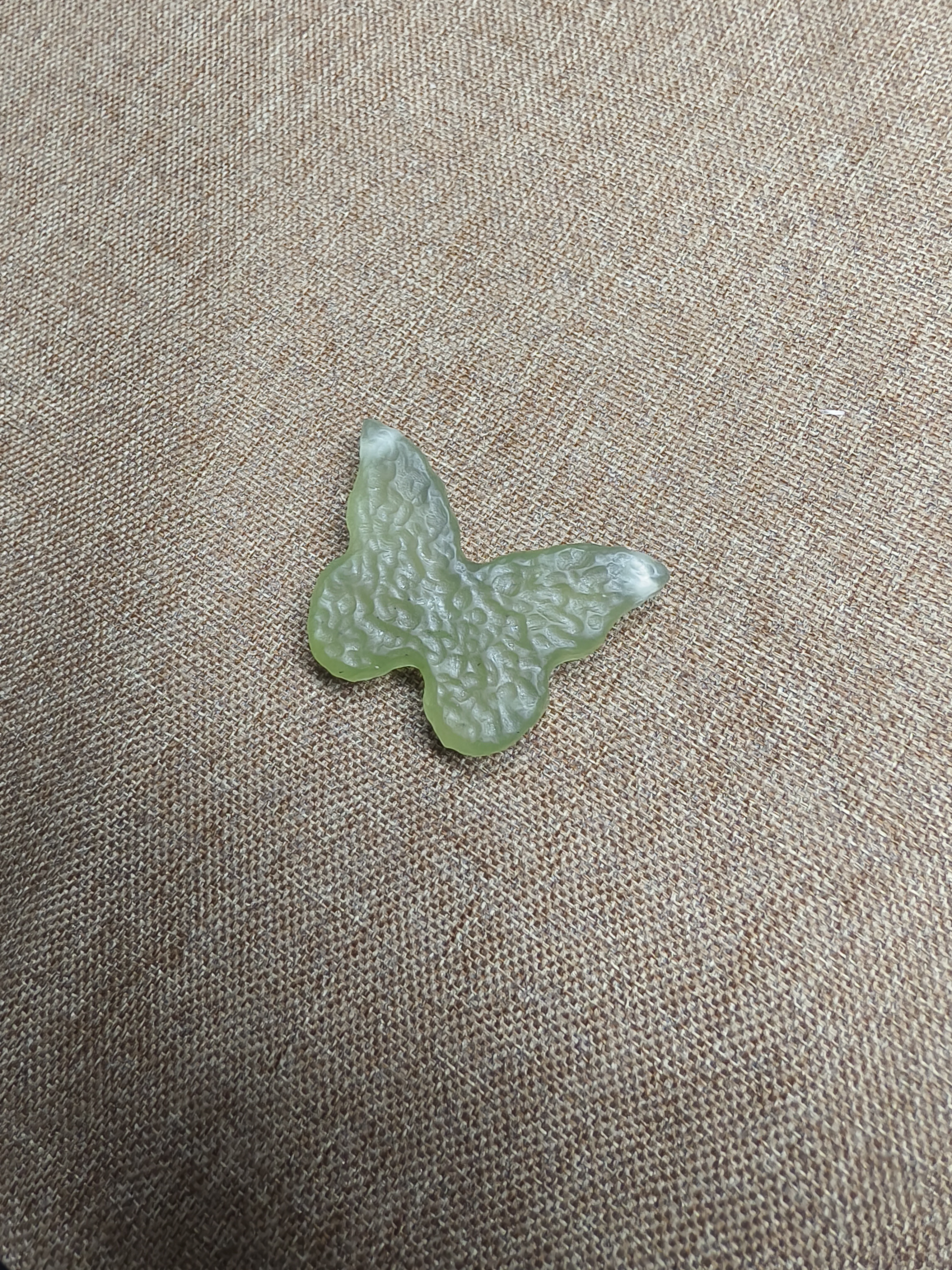 纯天然岫玉复古锤纹蝴蝶锁骨链