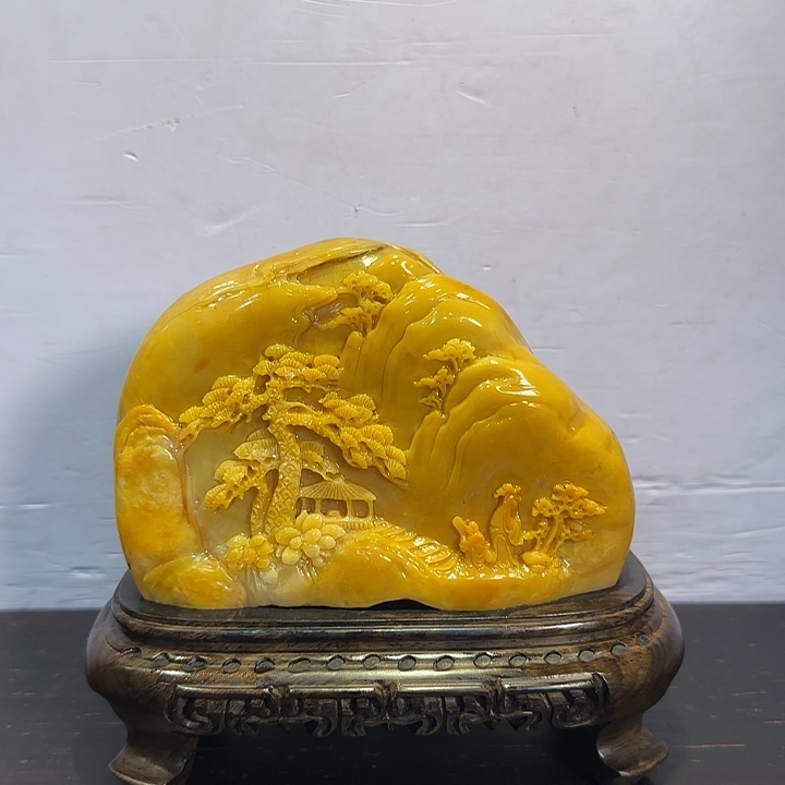 用***2寿山石昌化田黄摆件精品