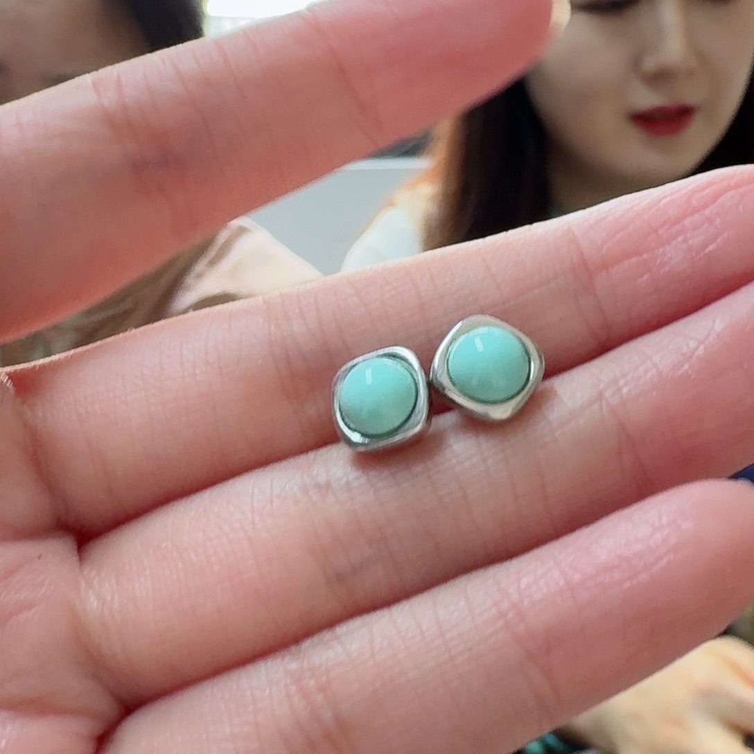 绿松石珠宝奇石银S925镶嵌