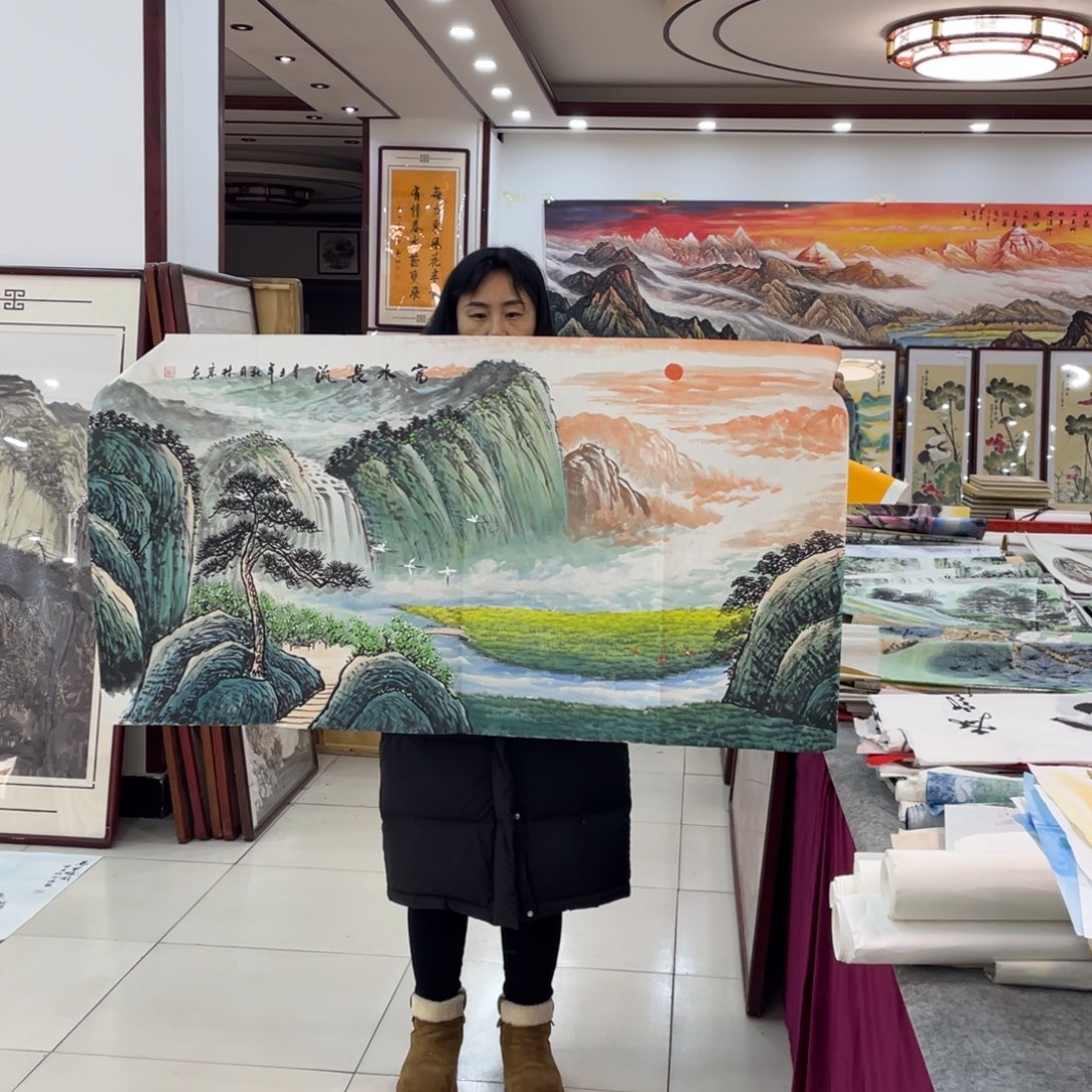 国画纯手绘的山水花鸟