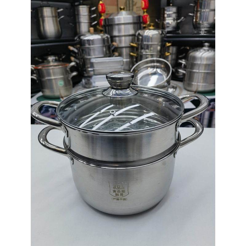 【爆款】24CM双层汤锅家用大容量汤蒸锅厨房炖汤多用蒸煮锅MR