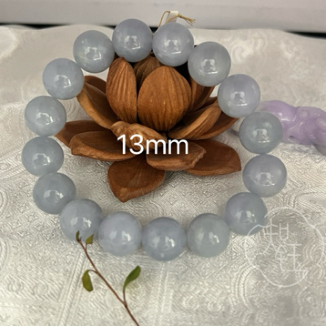 缅甸A货糯冰男款紫手串