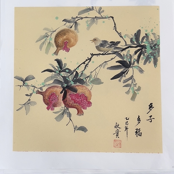 春***石国画三尺斗方花鸟m