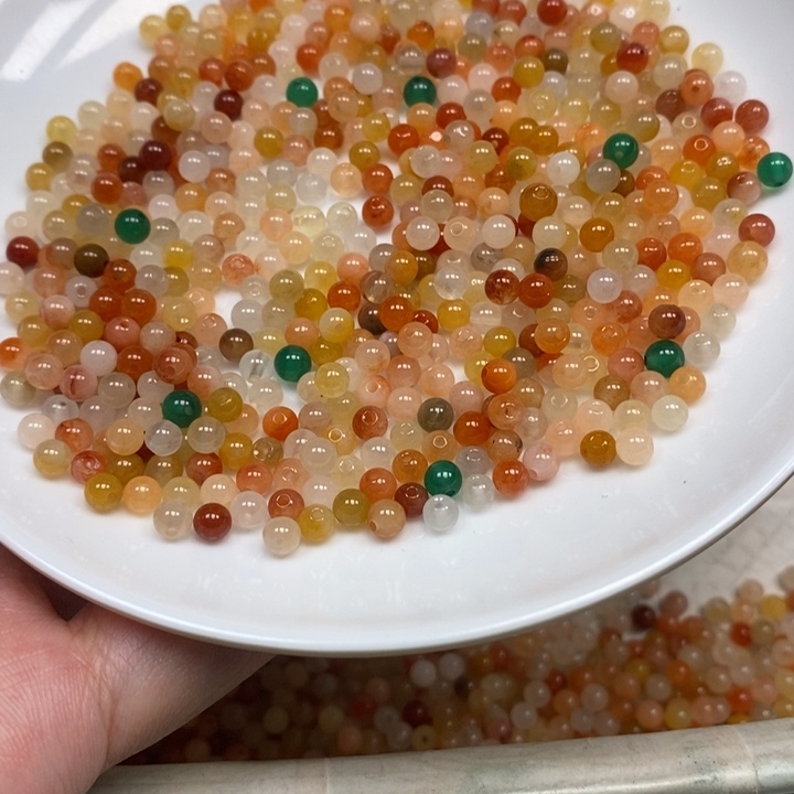 未镶嵌石英岩玉珠宝半成品卡4多宝100颗
