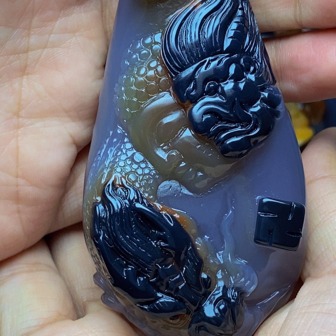 凯***玛瑙/玉髓未镶嵌手把件
