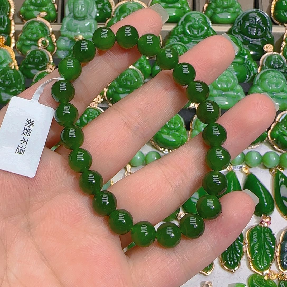 和田玉（碧玉）手链未镶嵌