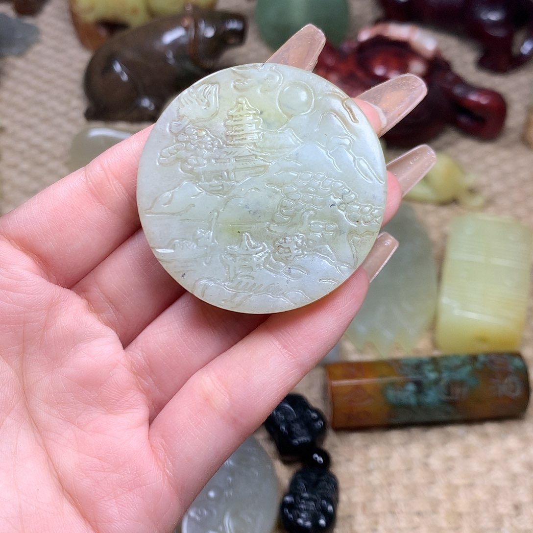 白玉菩提吊坠挂件