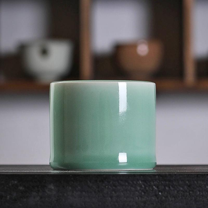 龙泉青瓷主人杯单杯天青手工陶瓷功夫茶具茶杯品茗扳指杯复古中式