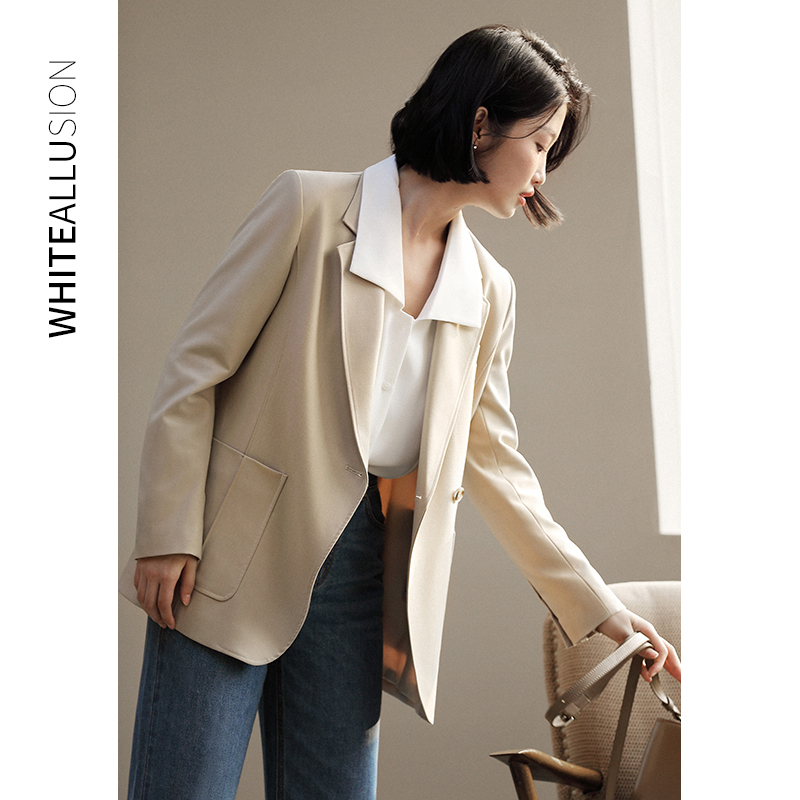 素典年中清仓【925】小西装外套女秋季新款宽松短款休闲西服
