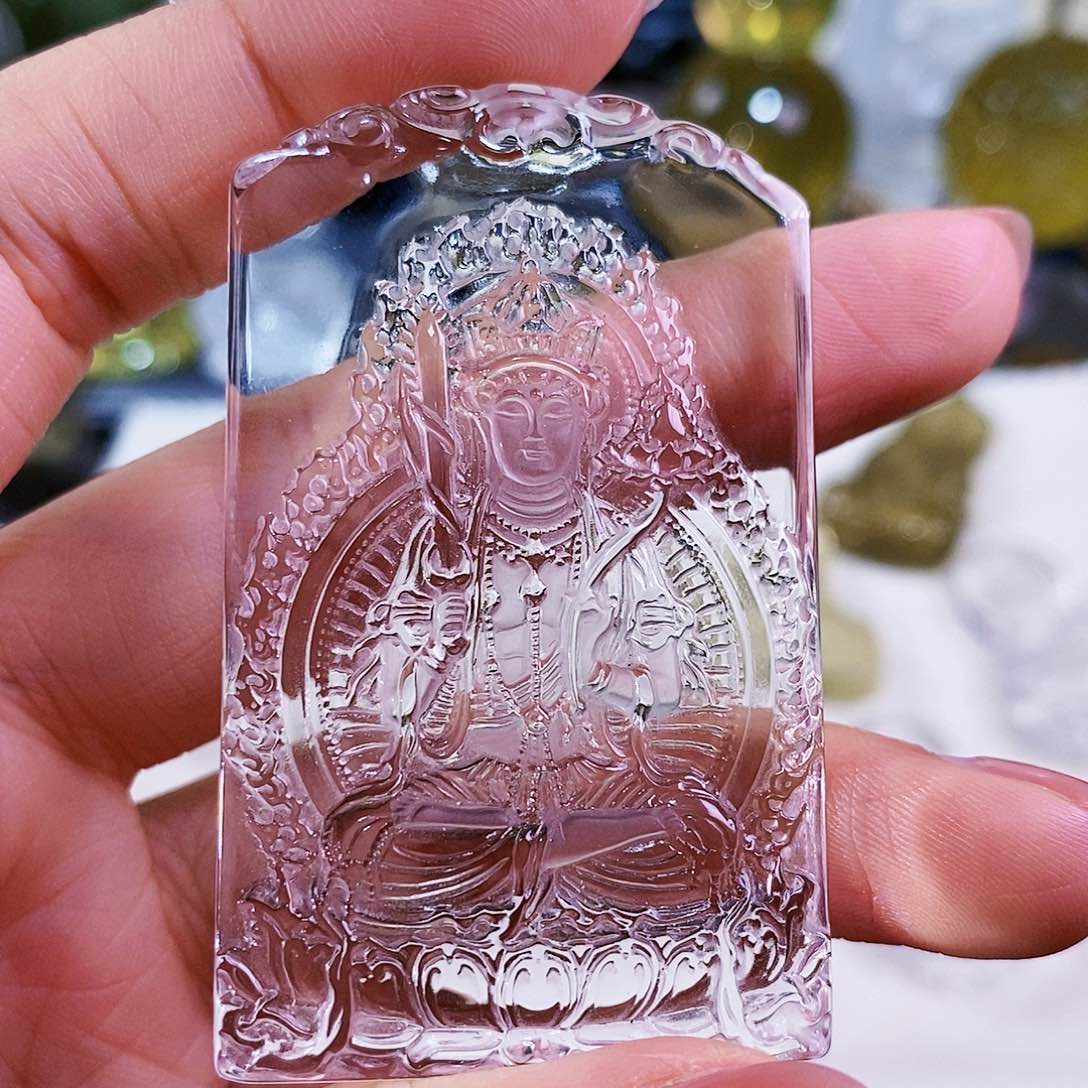 水晶天然水晶吊坠漂亮未镶嵌发*蝶