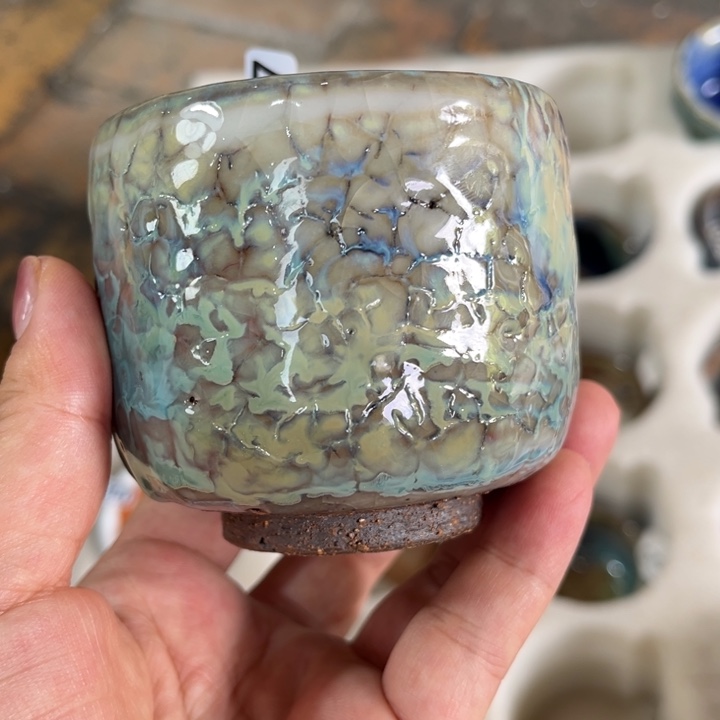 摆件全手工柴烧志野杯0257