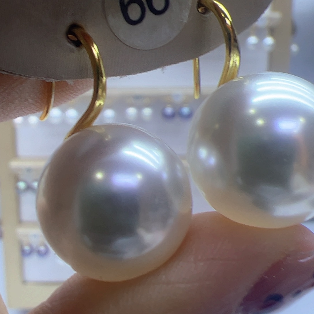 淡水珍珠耳饰18K金镶嵌