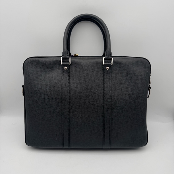 99新 LouisVuitton/路易威登 98新黑色十字纹手提公文包/男士2784