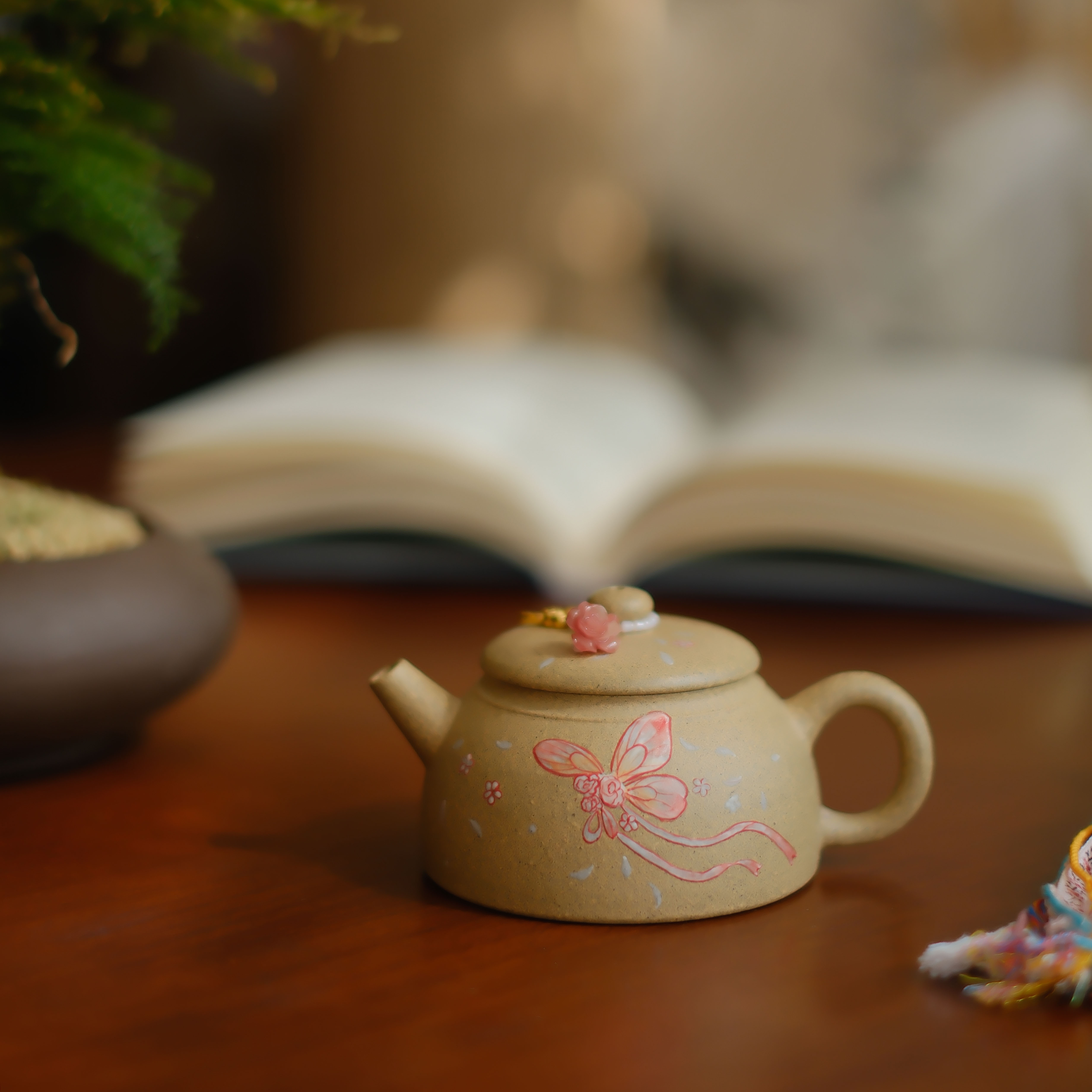 大碗茶器 【老泥粉蝶】紫砂壶宜兴中式泡茶壶手制容量茶壶140ml