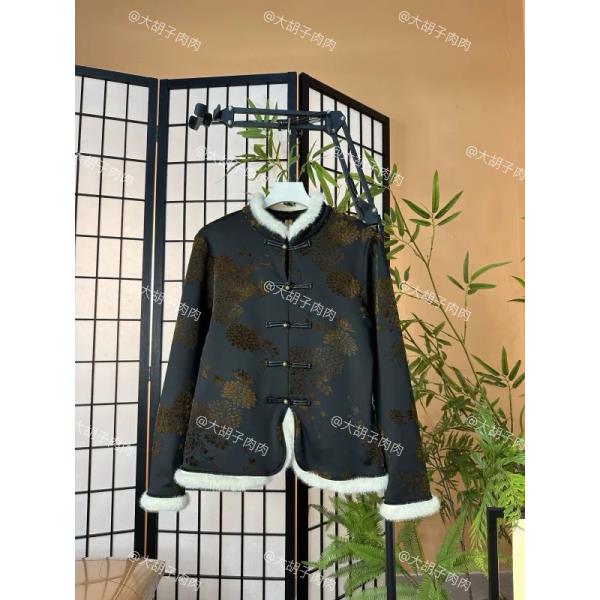 （天凤阁）新中式高端新款加绒重工设计师气质国风打底衫上衣