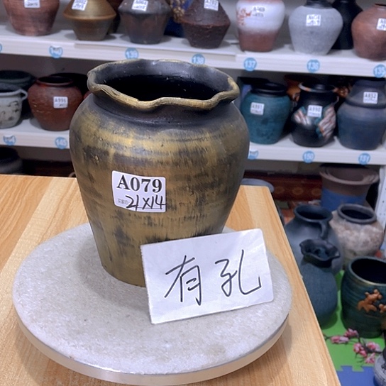 红陶手工制作工艺花盆