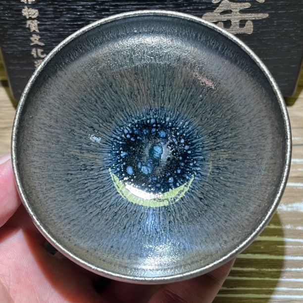 建阳建盏陶瓷茶杯名家邱君宣和龙窑柴烧复古银毫纯手工主人杯盏杯