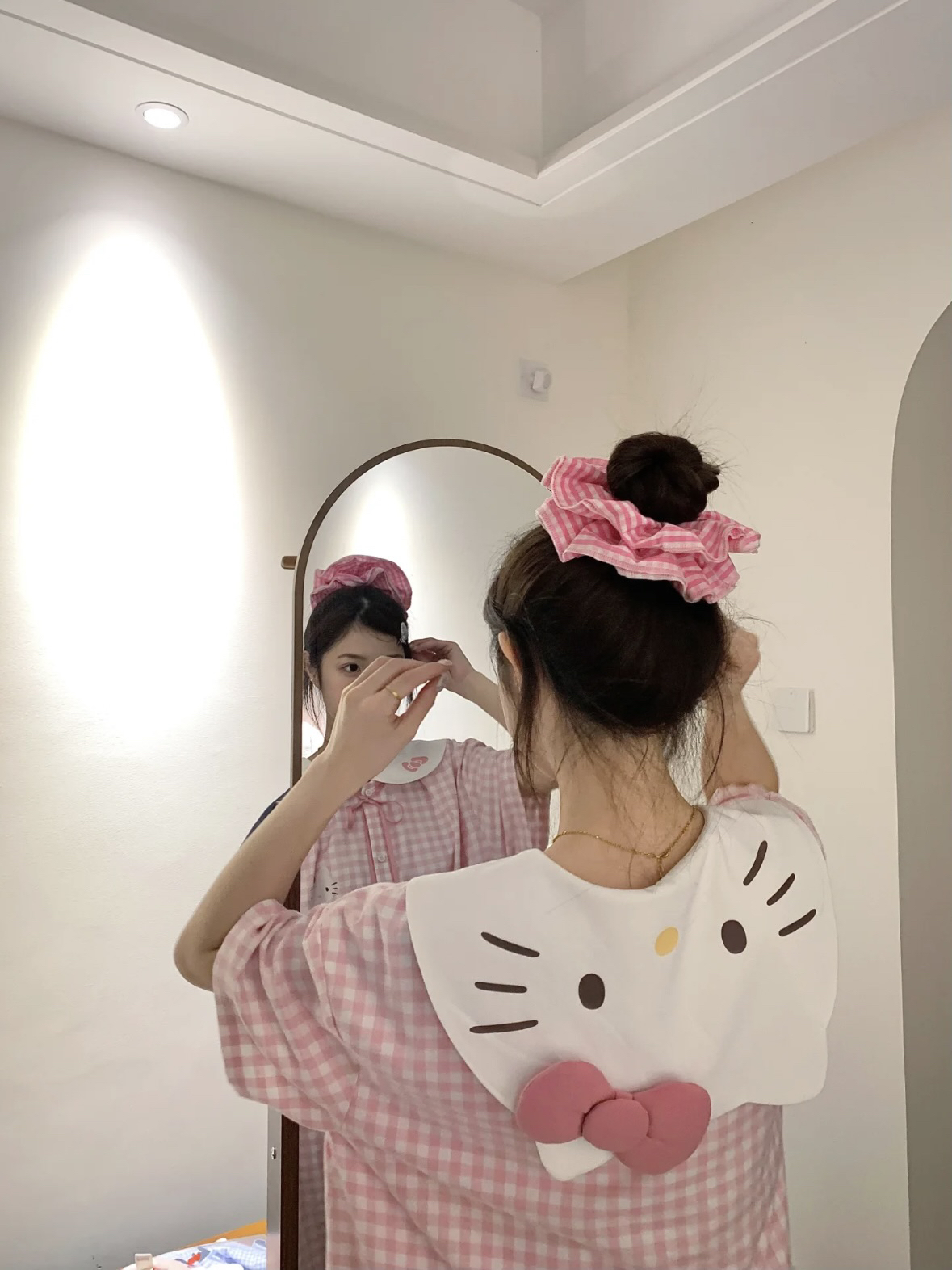 纯棉！【kt睡裙！】夏季短袖棉睡裙家居服可外穿kt可爱少女印花女