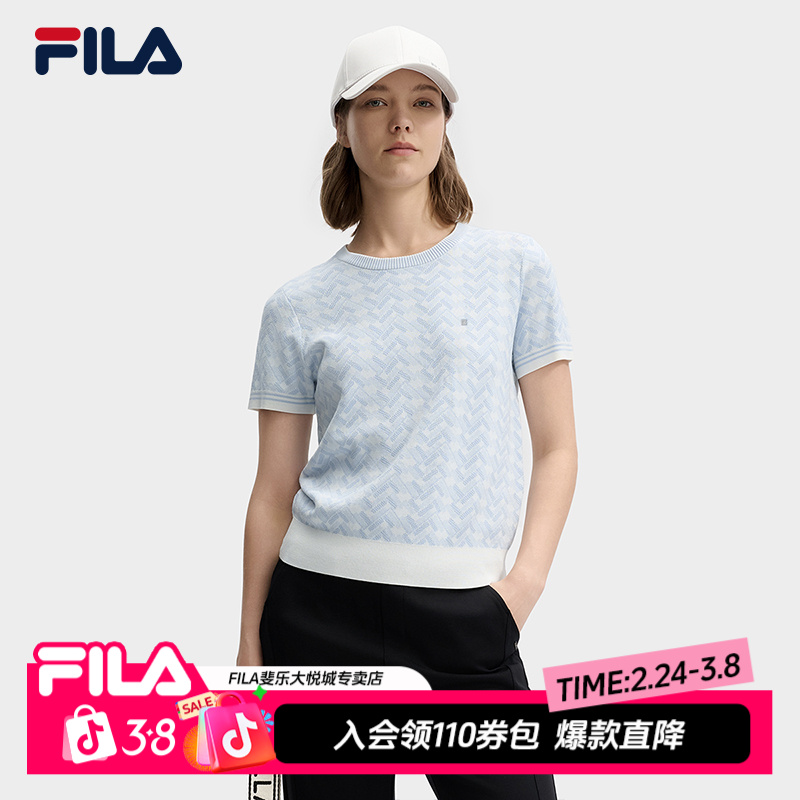 Fila/斐乐女编织衫【圆领显瘦】25年春季款时尚运动舒适F11W513402F