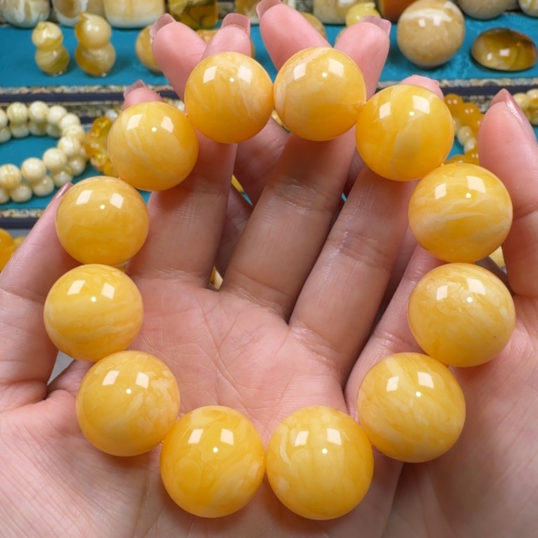 琥珀未镶嵌手链同料