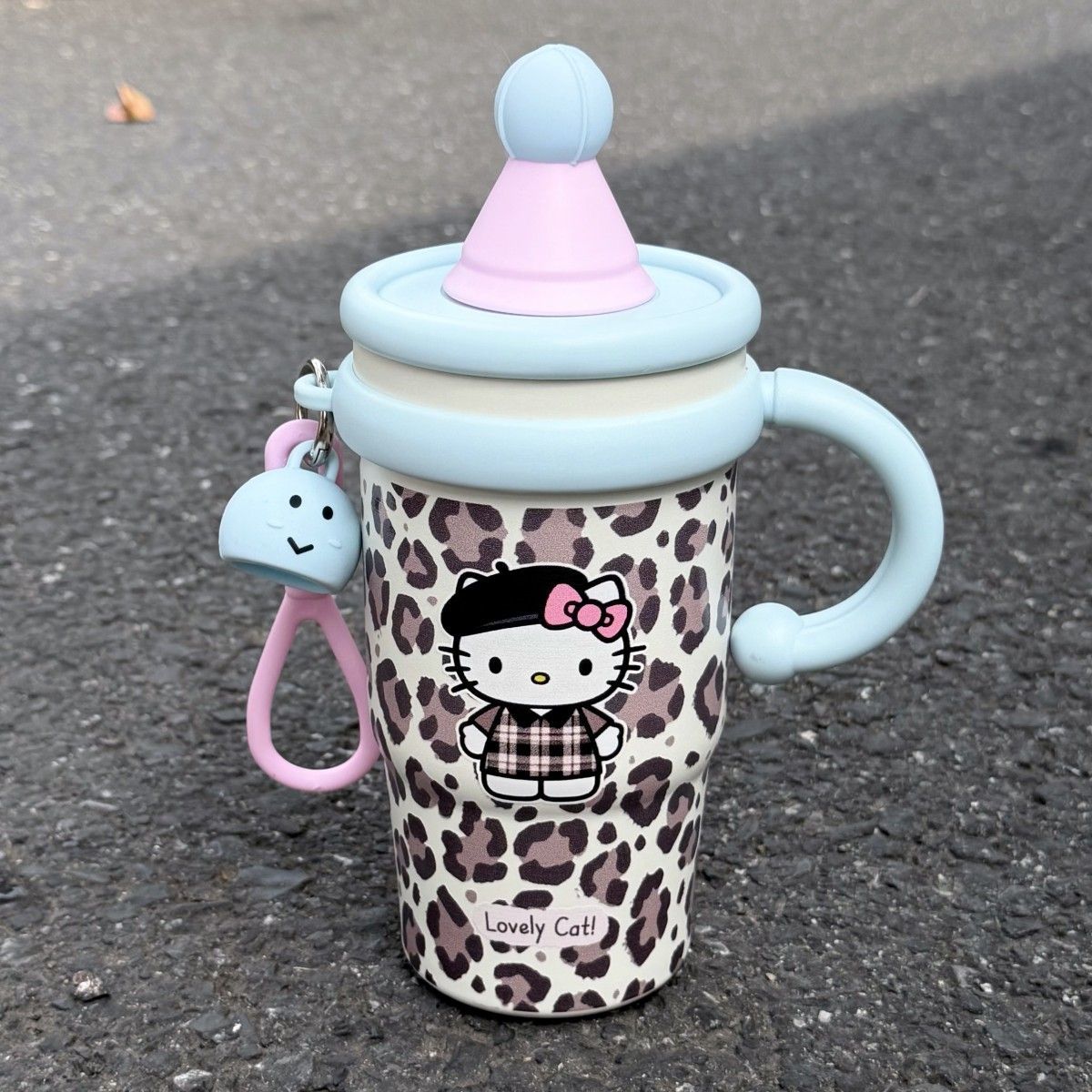 豹纹新款KT保温杯高颜值316不锈钢杯子女生大容量吸管便携杯子L