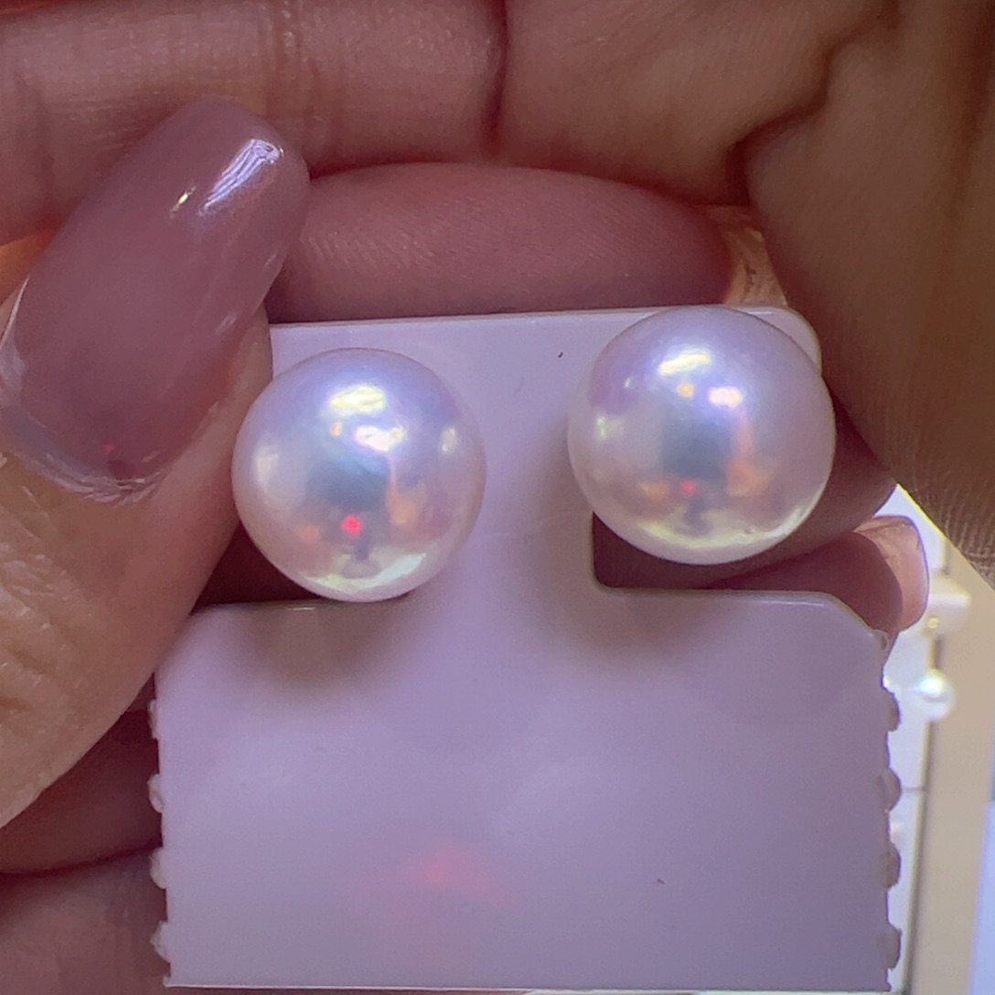 淡水珍珠耳饰18K金镶嵌