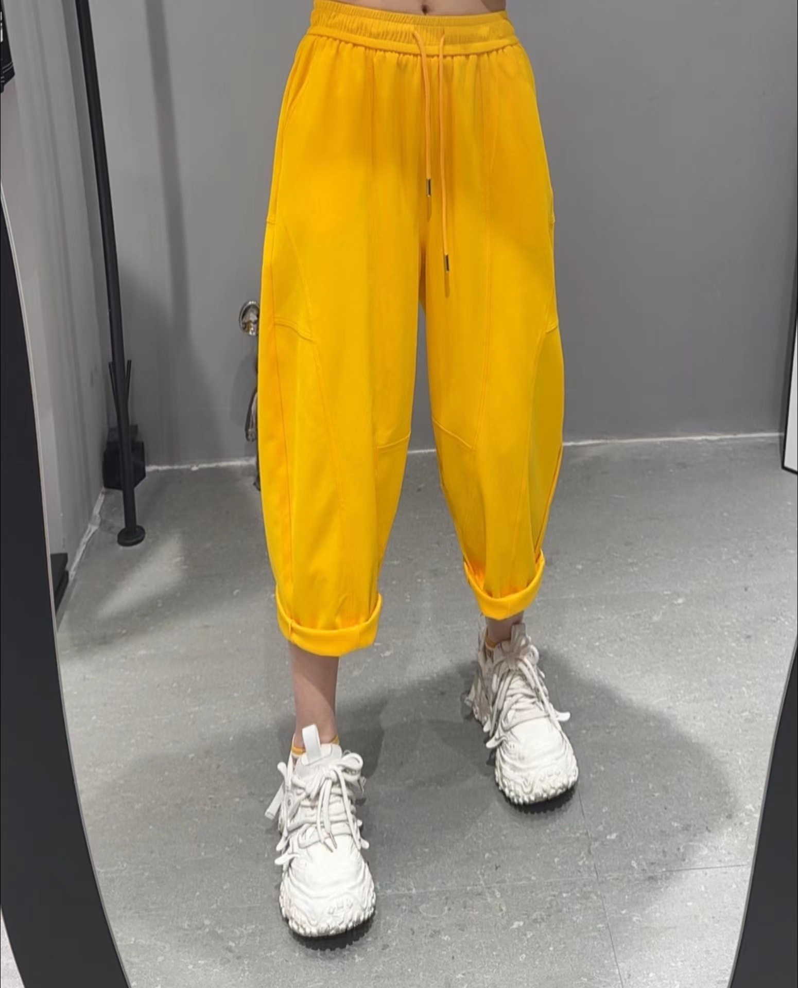 夏款新八分裤哈伦裤薄款休闲裤夏季女士宽松系带运动裤sun雅乔